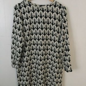 H&M art deco shift dress SZ M